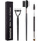 lometer 3Pcs Duo Eyebrow Brush and Spoolie & Eyelash Comb Curlers & Steel Brow Brush Comb Makeup Grooming Tool